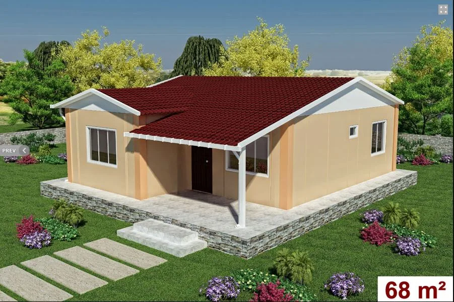 68 m² Single-Storey Prefabricated House